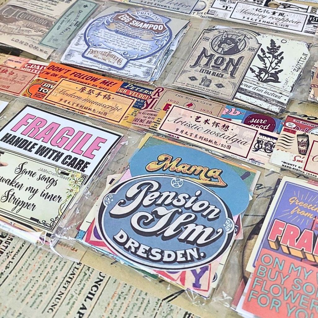 

NEW PROMO YEARS SILENT STICKERS PACK RETRO STYLE Sticker konsep retro Untuk Jurnaling Scrapbook retro vintage
