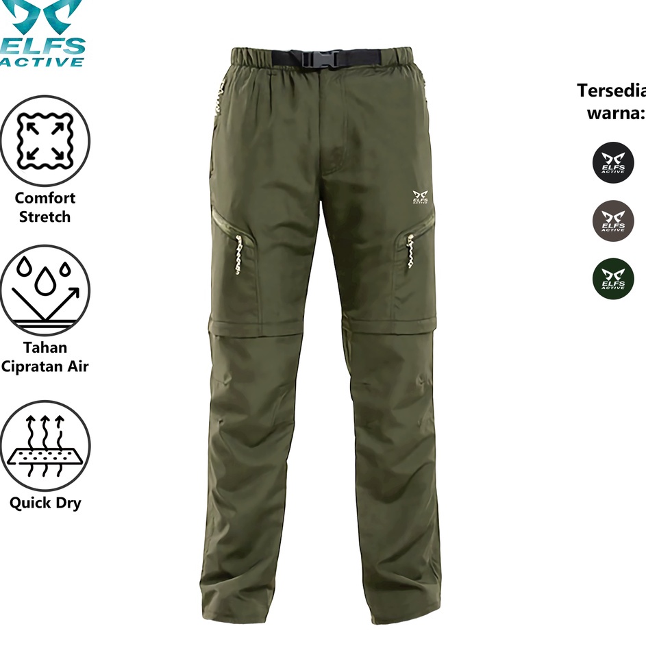 Serbu Kejutan  ELFS ACTIVE Celana Gunung Sambung Wanita Size S  XXL PDL 2in1 Mountain Pants Outdoor 