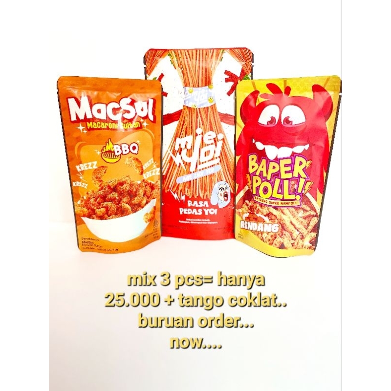 

PAKET MURAH 3 PACK > dapat BASRENG,MIE LIDI YOI, MACARONI