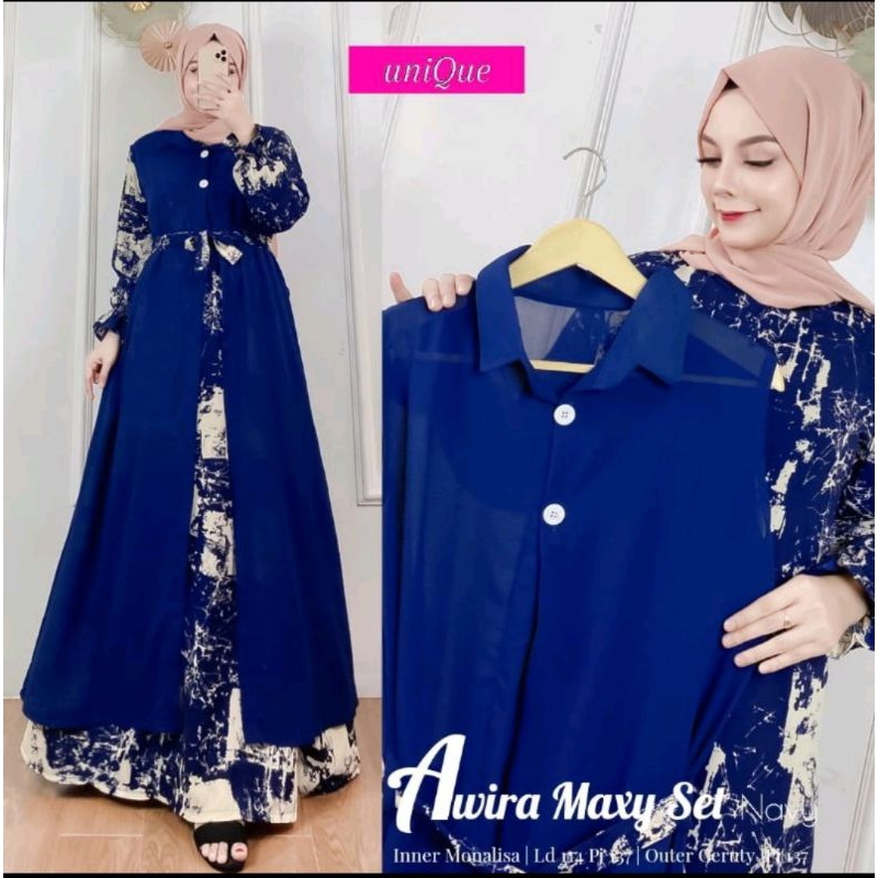 Manisha Set/Awira maxy Set/Set gamis 2in1/Varrel set 2in1