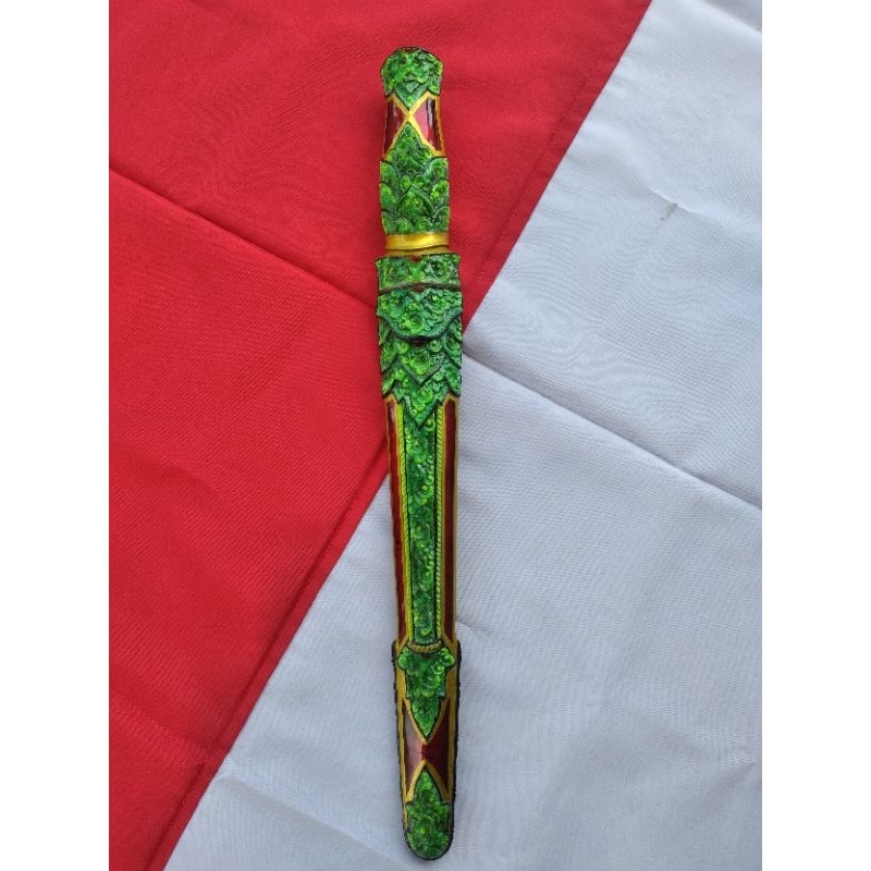 Warangka tombak scan proses warna air brush | deder keris| handle keris | gagang keris