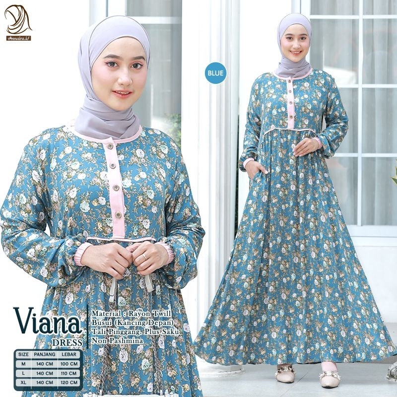 Gamis Motif Bunga Rayon Twill Adem Lembut Nyaman Ukuran Jumbo LD 100 110 120