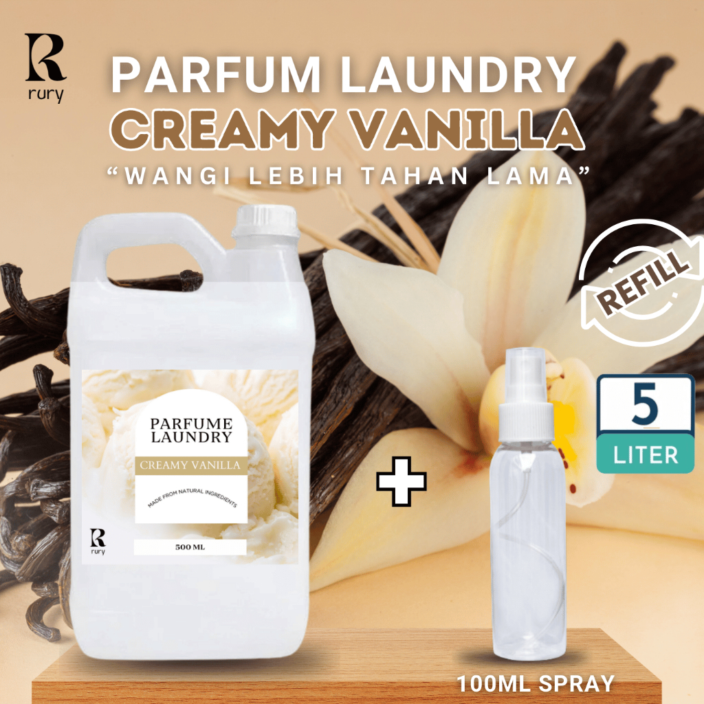 Rury - 5 Liter Parfum Laundry Pakaian Aroma Segar Lavender - Sakura - Vanilla Wangi Tahan Lama
