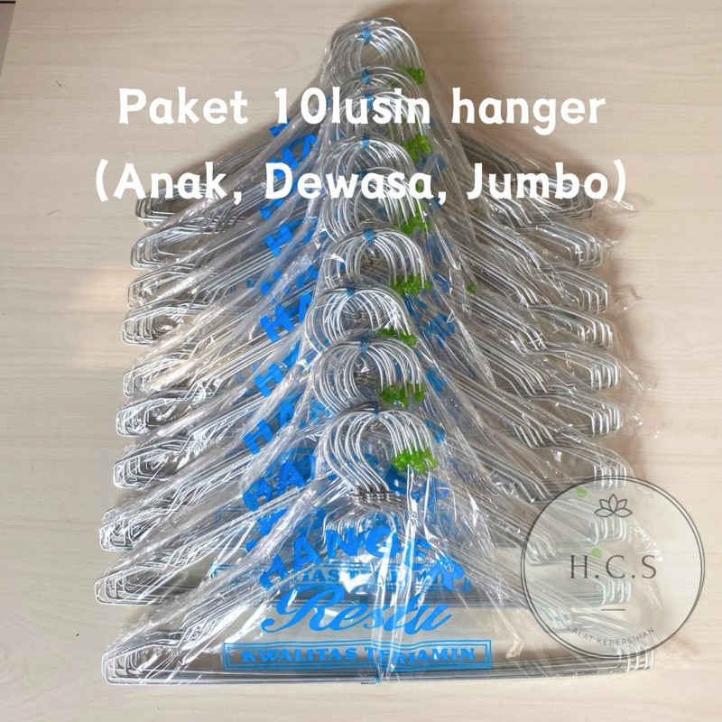 paket 10lusin hanger besi stainless anti karat | hanger anak | hanger dewasa | hanger jumbo | cantol