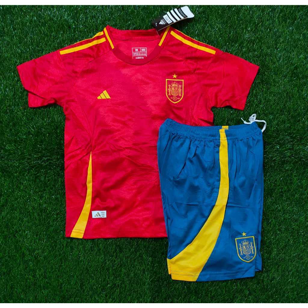 Jersey Kids Spanyol Home Piala Eropa 2024 Grade Ori Baju Sepak Bola Anak Fullset Satu Set Usia 3 4 5