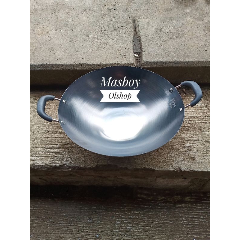 Wajan Kuali Nasi Goreng Bmw 43 cm / Wajan Kuali Anti Gores Besi Hitam