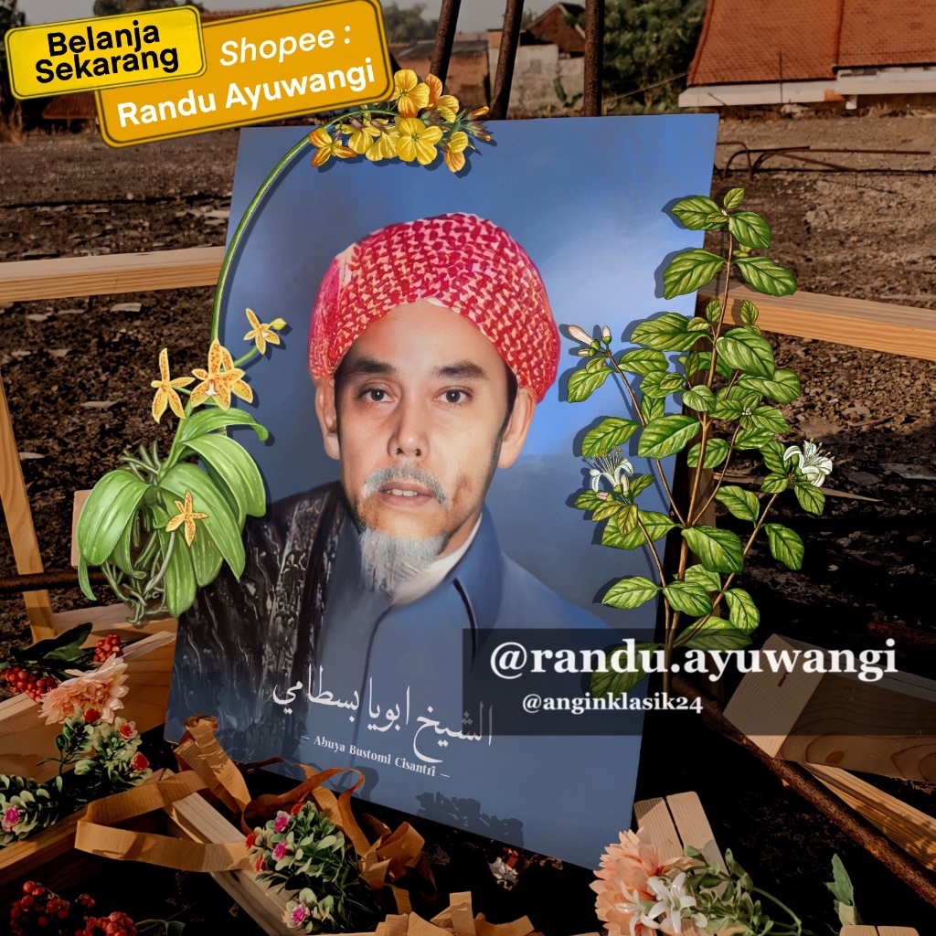 Lukisan Digital Abuya Bustomi Cisantri diatas Papan MDF (Ukuran 30x40 dan 20x30 cm )Poster Ulama Pos