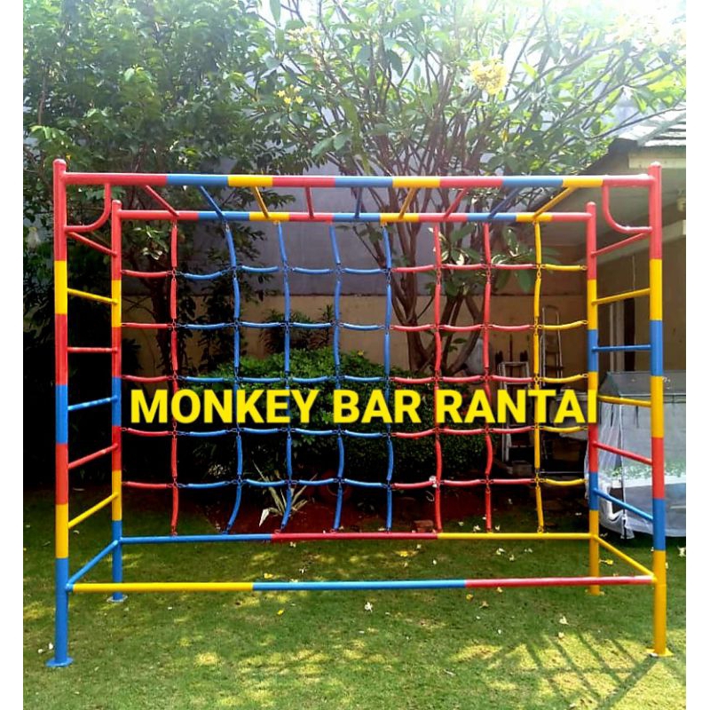Mainan Monkey Bar Rantai menggunakan pipa Galvanis anti karat