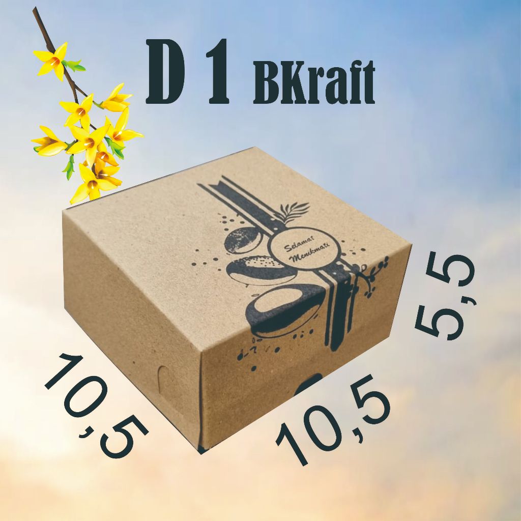 

D1 KRAFT CETAK a Donat isi 100 - ukr 10,5 x 10,5/Dus/Kardus/kotak DONAT Makanan Kue Roti