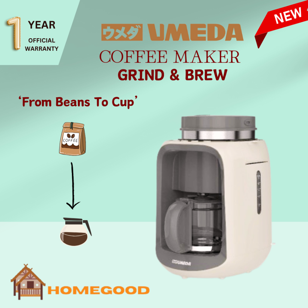 UMEDA Grind and Brew Coffee Maker Mesin Kopi Otomatis Coffee Grinder Drip Coffee