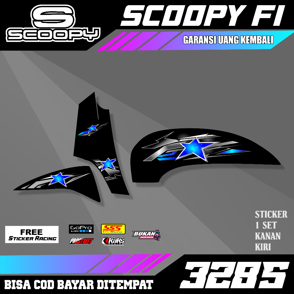 Striping stiker motor Honda Scoopy Fi 2013 2014 2015 2016 setiker sticker variasi semi fullbody