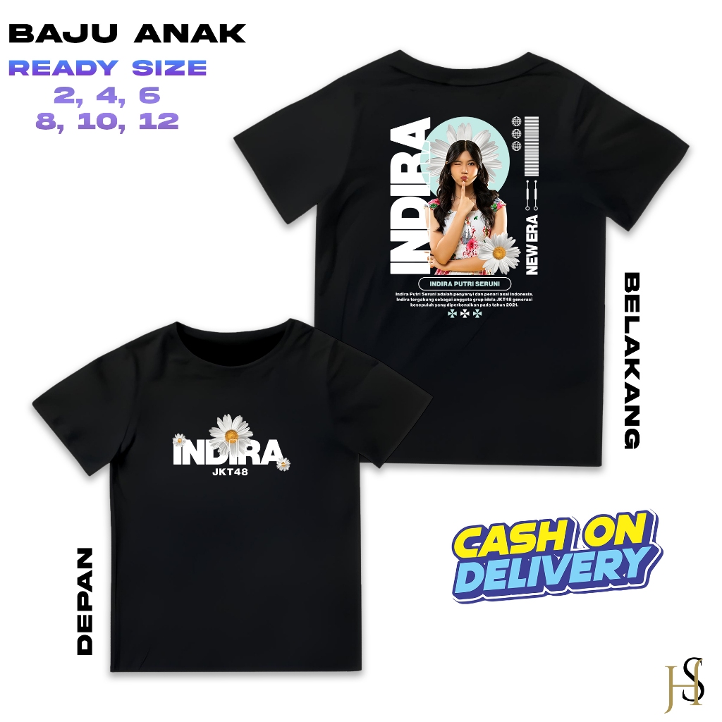 HOSINSHOP - KAOS INDIRA JKT48 NEW ERA - KAOS ANAK - TSHIRT MEMBER JKT 48 NEW ERA - BAJU ANAK