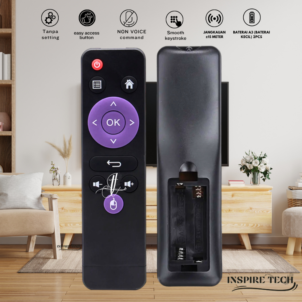 Remot Android STB TV BOX Ultra H96 Max Q3 Mini Smart Box UniversaL  Android Box Tanpa setting