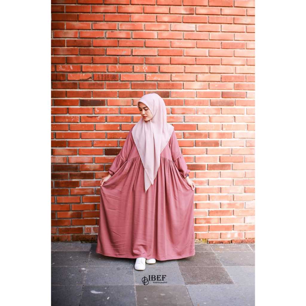 Dress Midi Twill by Mafaaza dres viral gamis kekinian