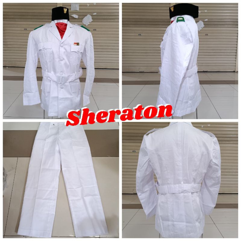 

full set PDU paskibra stelan paskibra cowok bahan drill