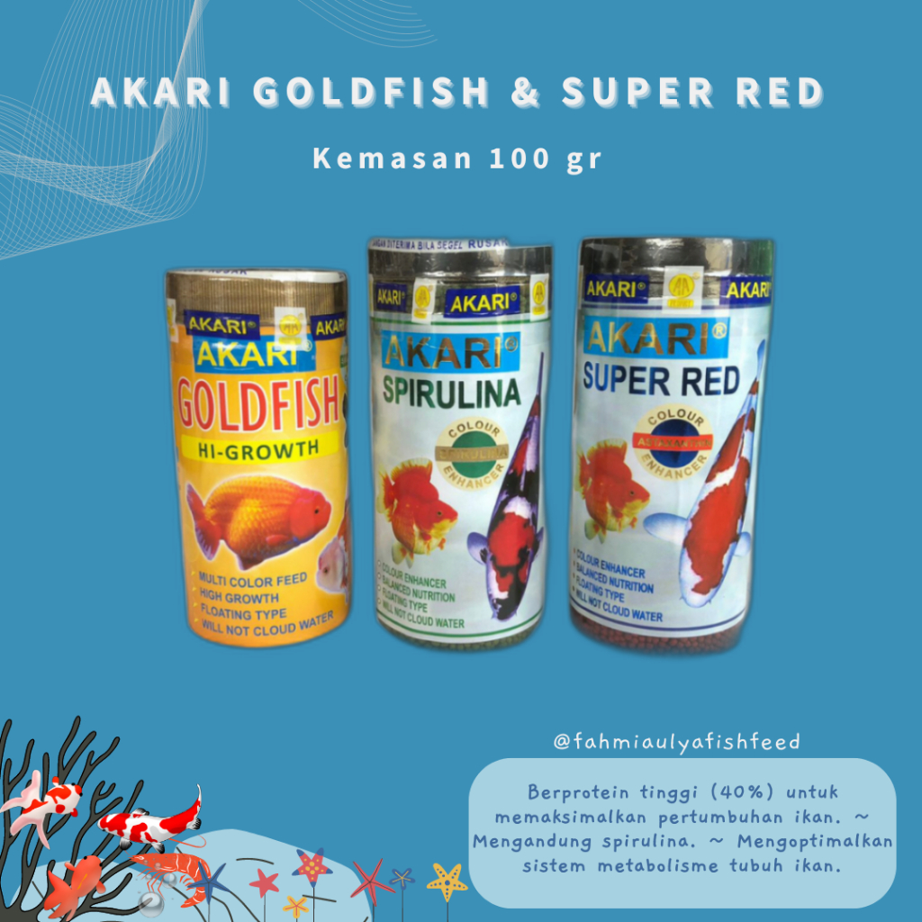 Makanan Ikan AKARI GOLDFISH & SUPER RED 100gr Pakan Pelet Pur