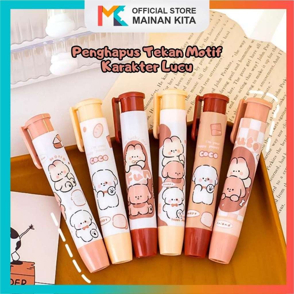 

MK627 Penghapus Pensil Mekanik Motif Karakter Lucu / Mechanical Eraser / Penghapus Bentuk Lipstick / Penghapus Cetek