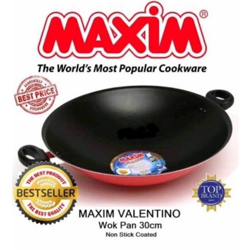 wajan maxim 30cm valentino wok pan