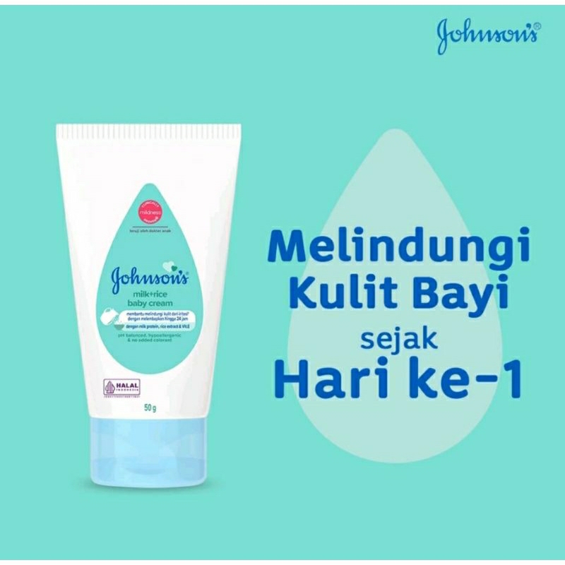 Johnsons Milk + Rice Baby Cream 50 gr