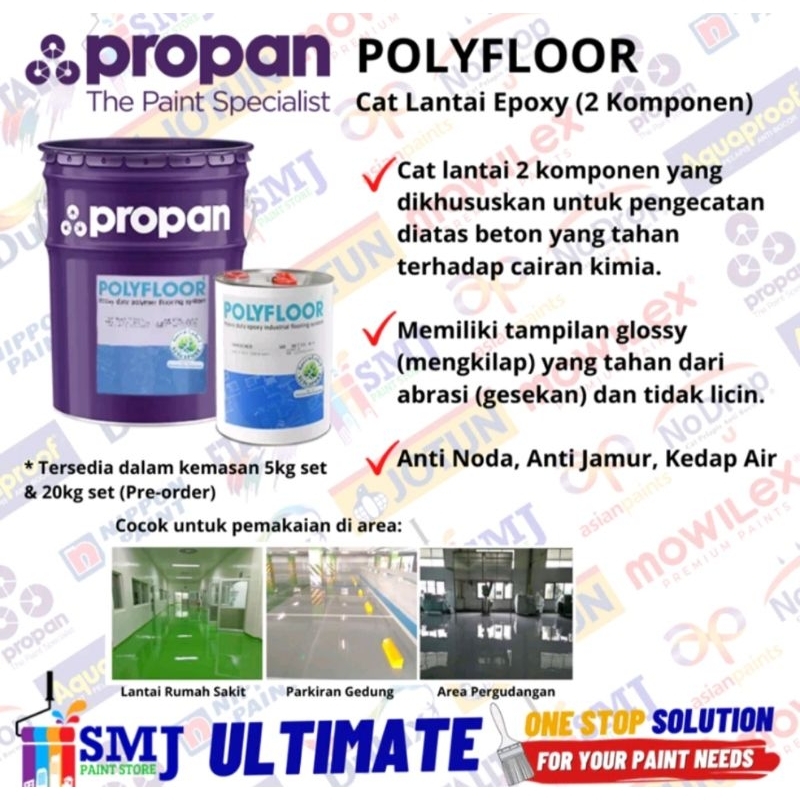 (KARGO) Cat Dasar PROPAN EPOXY POLYFLOOR PRIMER PFP 261 2K SB 20kg Set