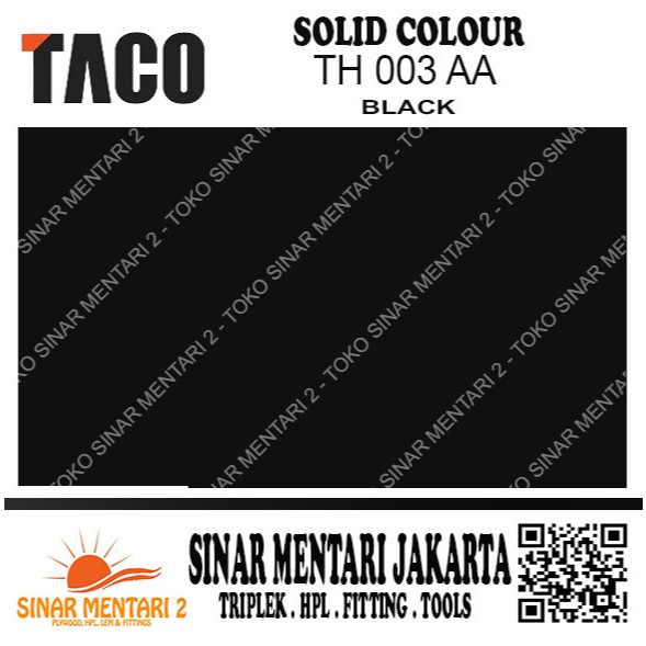 TACO HPL SOLID COLOUR TH 003 AA BLACK