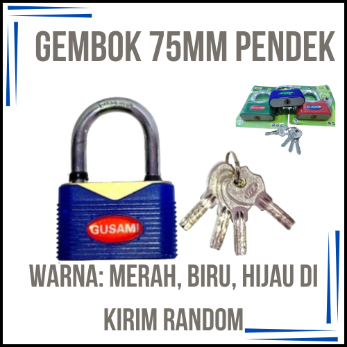 Gembok Rumah Pagar Anti Karat Pendek 75mm Model Baru