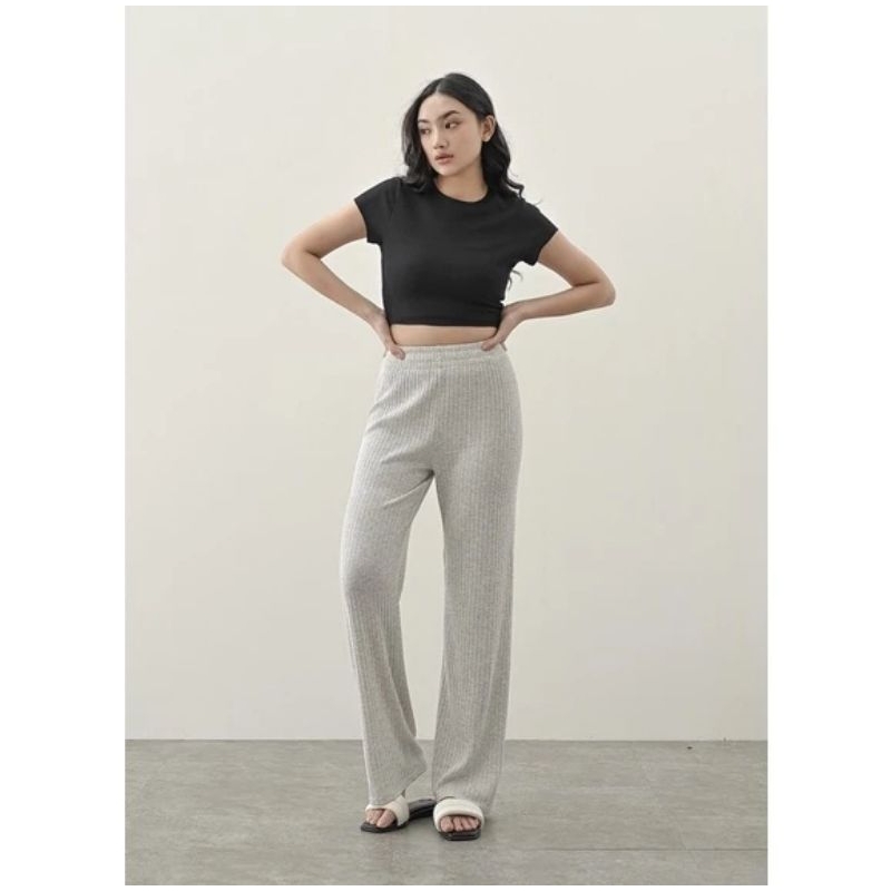 Pl by Yeona.id Celana Premium Wanita KAI KNITS PANTS Celana Kulot Perempuan