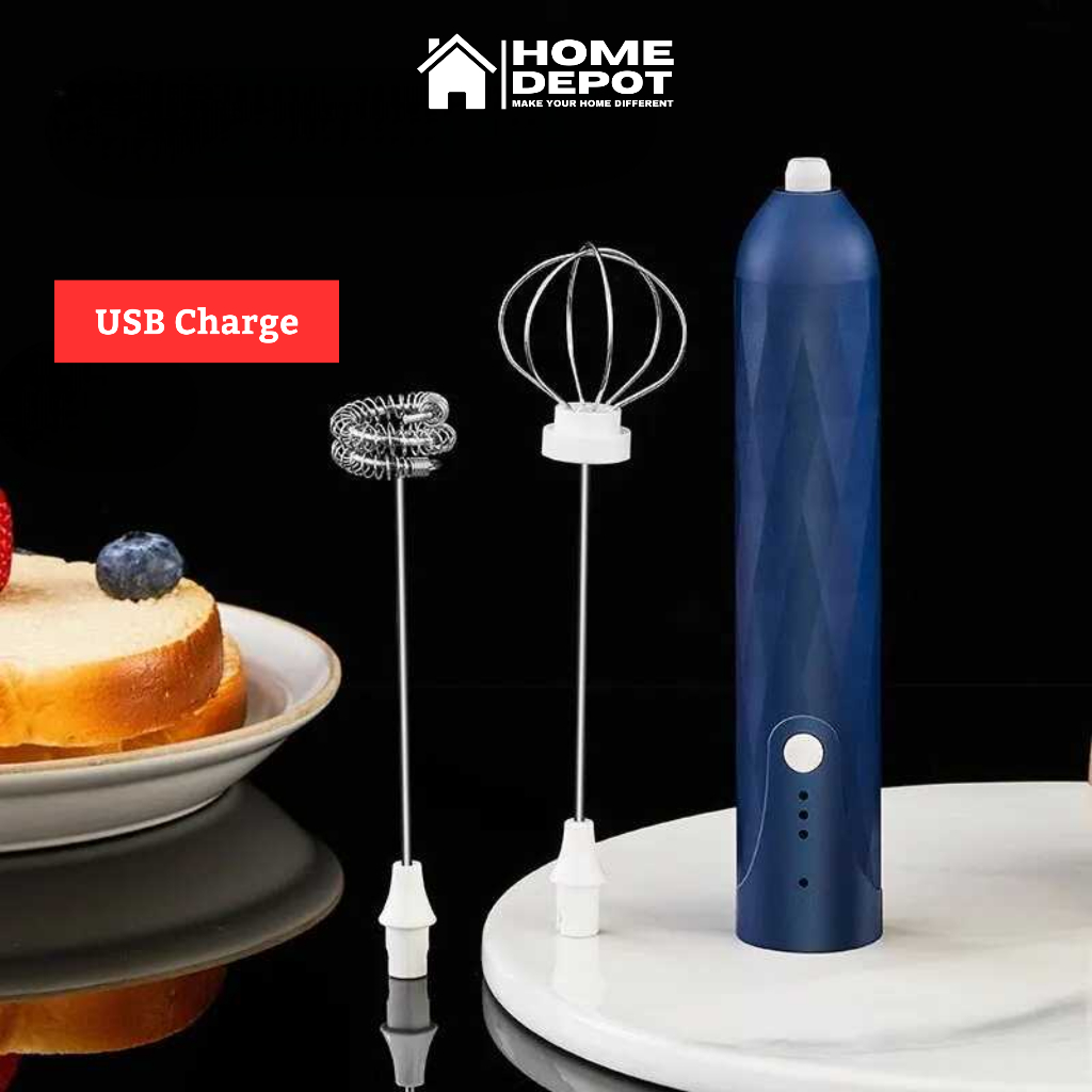 Milk Frother Electric Foamer Pengaduk Minuman USB Rechargeable