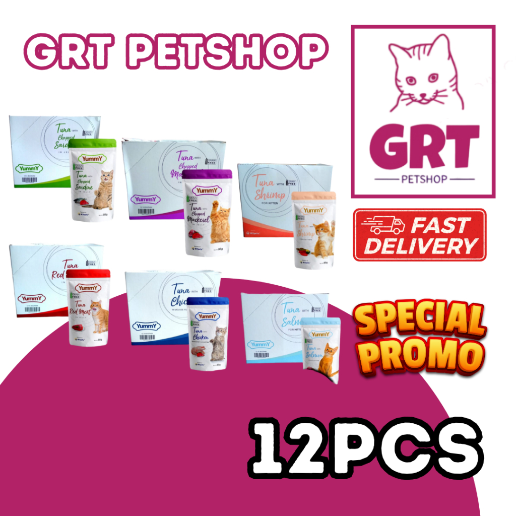 Yummy cat pouch 1 DUS ( isi 12 ) yummy cat wet food