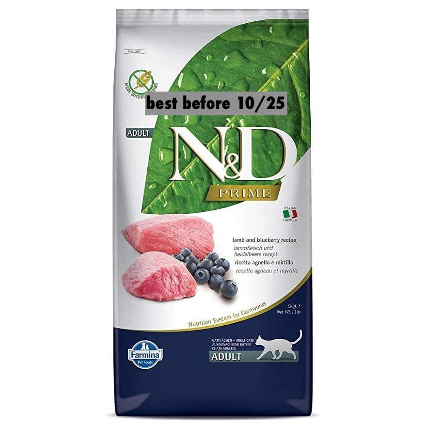 N&D adult grainfree 10 kg rasa lamb n blueberry makanan kucing