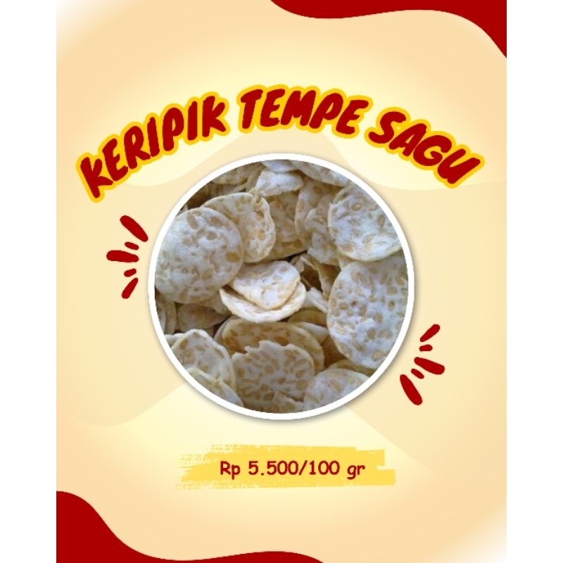 

Keripik tempe sagu "REGE" renyah dan geurih, ukuran 100 gram. Kripik tempe sagu renyah dan gurih