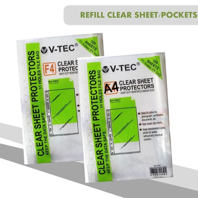 

KODE W1N V tec plastic pocket sheet protector A4 folio 1 lembar