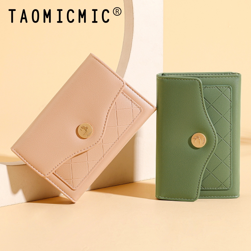 TAOMICMIC Dompet Wanita Dompet Lipat Medium Y8963 Bahan Kulit PU Leather Premium