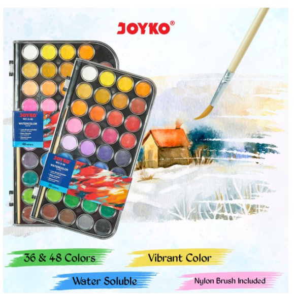 

KODE G2F Watercolor Set Cat Air WC3 48 Warna Joyko