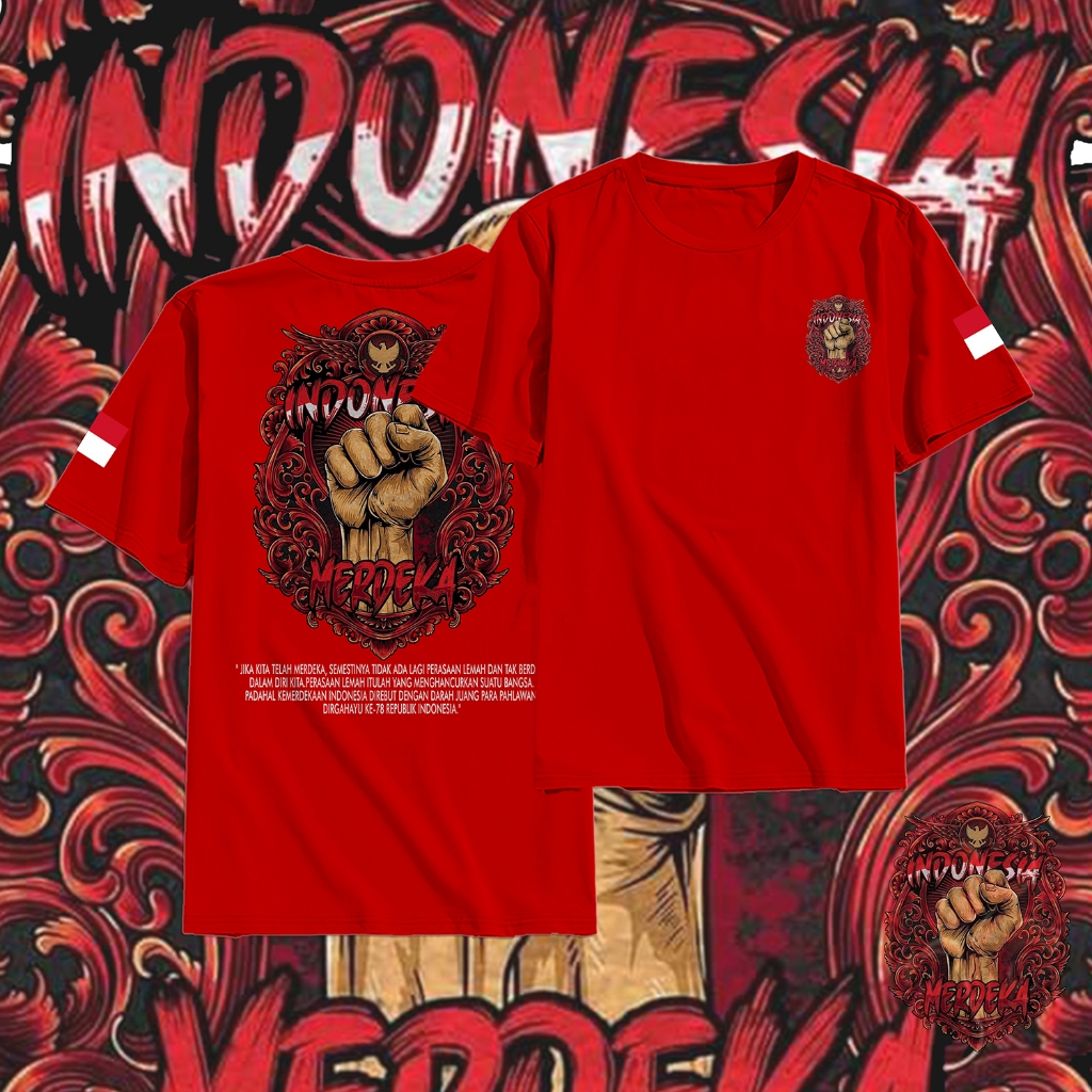 Kaos HUT RI 79 Desain Resmi - Kaos 17 Agustusan 2024 bahan combed 30s bisa bayar ditempat COD