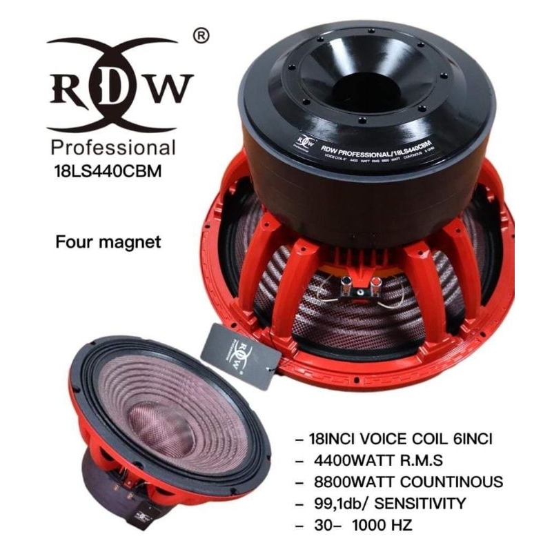 SPEAKER KOMPONEN RDW 18LS440 CBM 18INCH ORIGINAL RDW