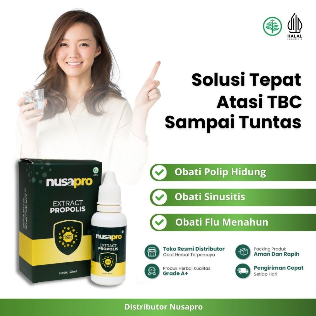 Nusapro Obat Tbc  Paru Paru Pneumonia Bronkitis Asma Emfisema Herbal Proplolis Alami