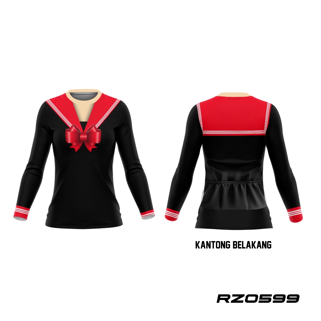 Kaos Jersey Sepeda Wanita Motif Sailormoon Seragam Sekolah Jepang RZ0599