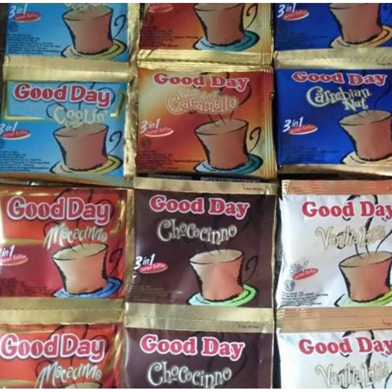 

GOODDAY kopi renceng isi 10 sachet - chococinno, coolin, mocacinno, vanilla latte, carrebian nut, original