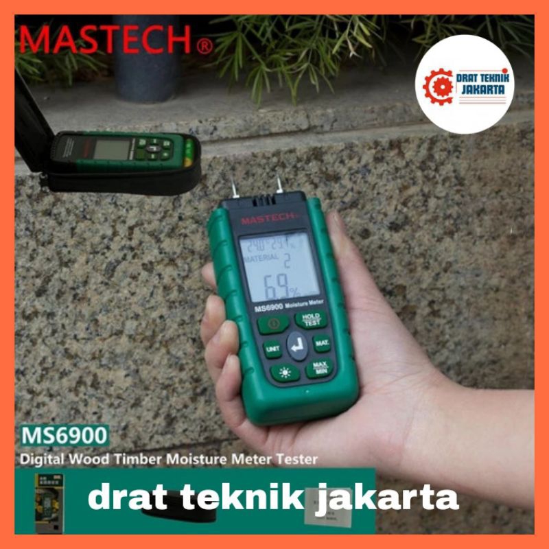 Concrete Wood Moisture Meter Mastech MS6900 Beton Kayu Semen MC Tester