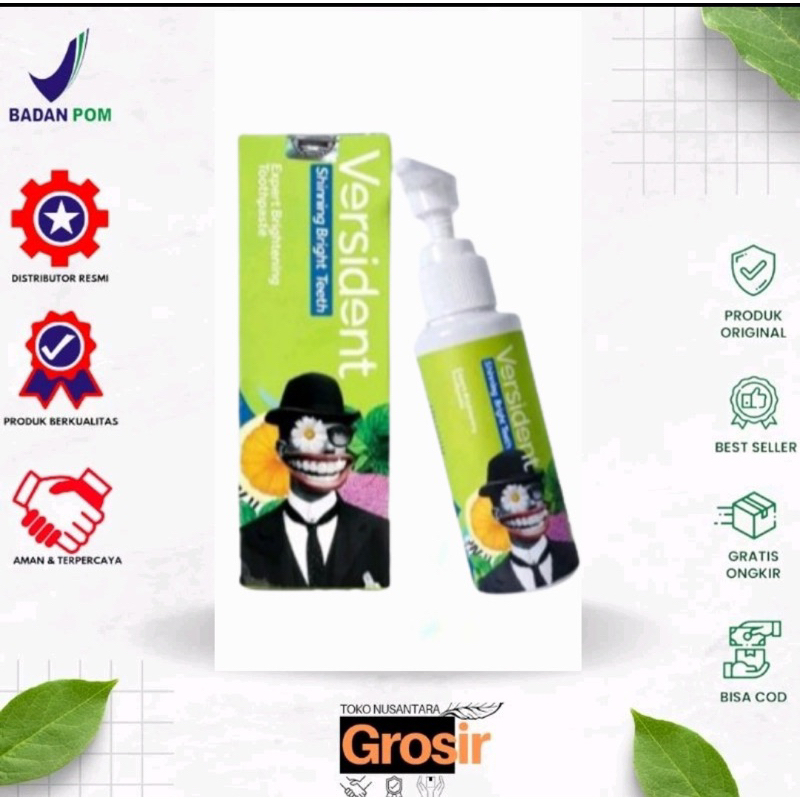 Pasta Gigi VERSIDENT Shining Bright Teeth Original 100% Pemutih Gigi Pembersih Karang