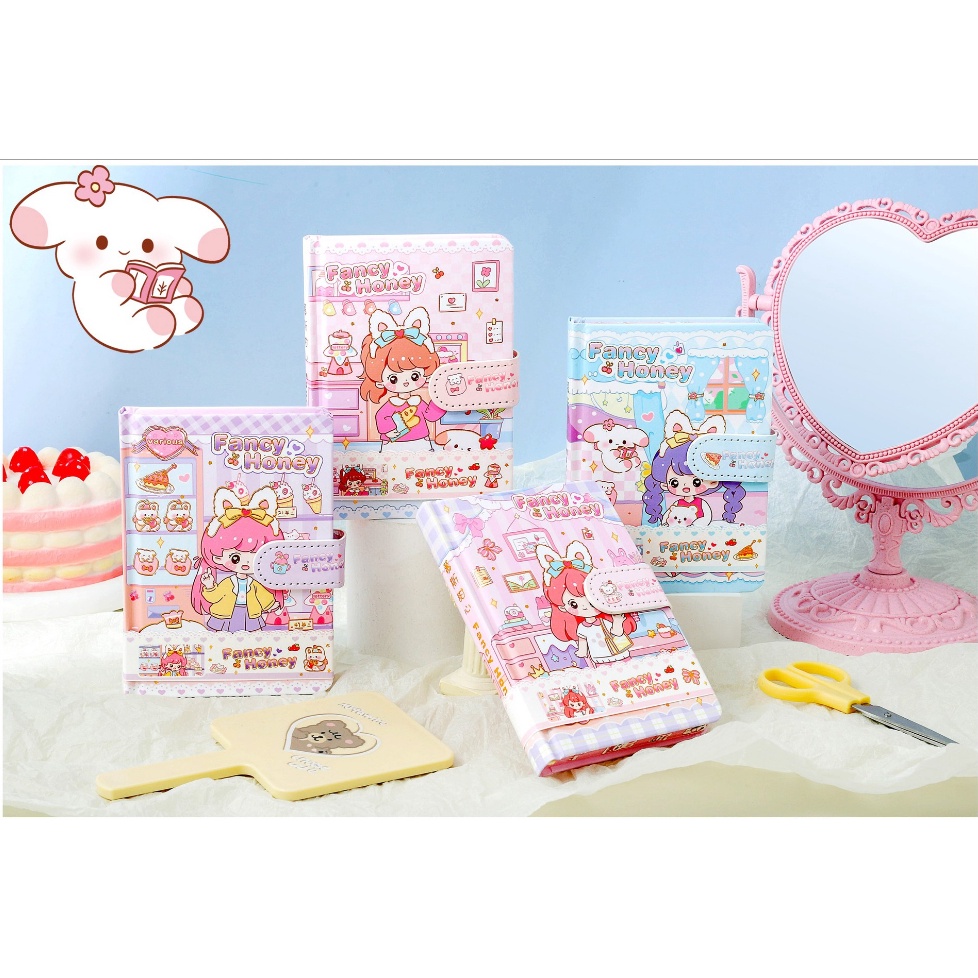 

SPESIAL DISKON Fancy Honey Art Design Notebook Magnet Hardcover Fullcolor Pages halaman notepad