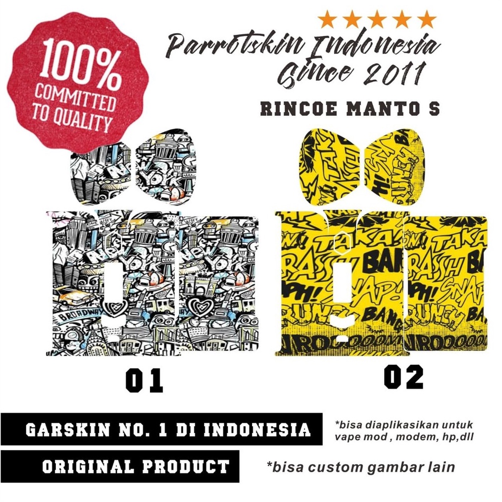 CUCIGUDANG Garskin Skin Manto S Typo Edition sticker warp BISA CUSTOM