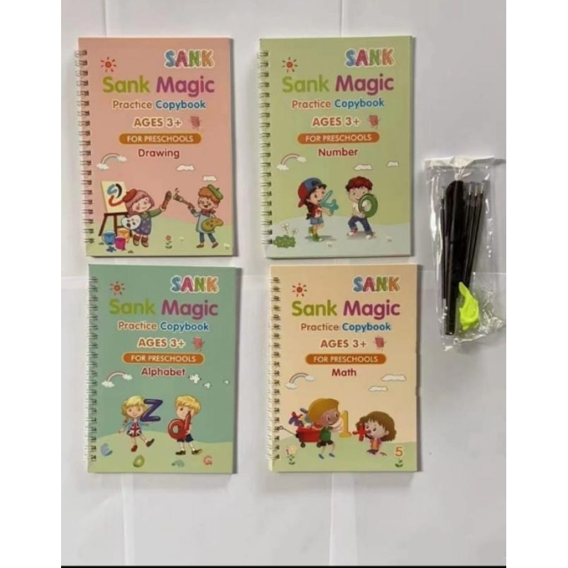 

IJNC BUKU SANK MAGIC VIRAL 1 SET | 4 IN 1 ( 4 BUKU-PULPEN + REFIL ) / 1