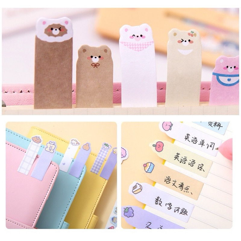 

Notes Kertas Tempel Cute / Memo Sticky Motif Karakter / Penanda Buku Stationery Memo Pad / Sticky Notes Mini 8 in 1