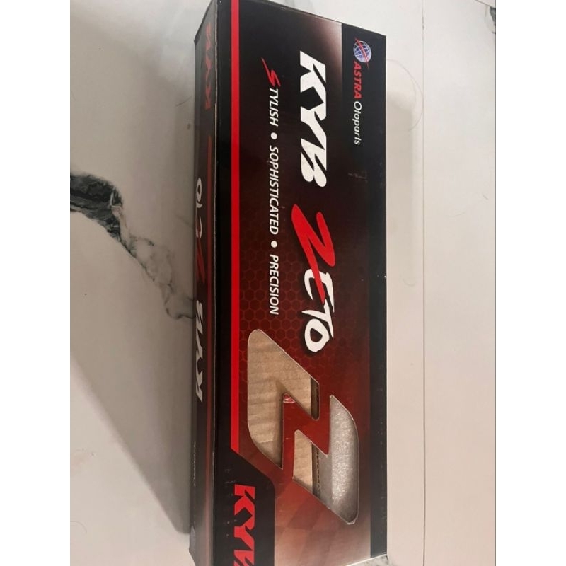 Shock belakang Supra , Karisma,  Merk Kayaba zeto warna merah ukuran 34 cm