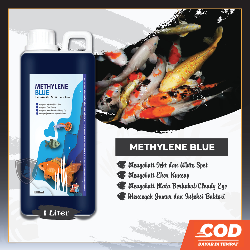 Methylene Blue 1 Liter Ikan Hias Cupang Guppy Channa Koi Koki Ich Icht Fishlab
