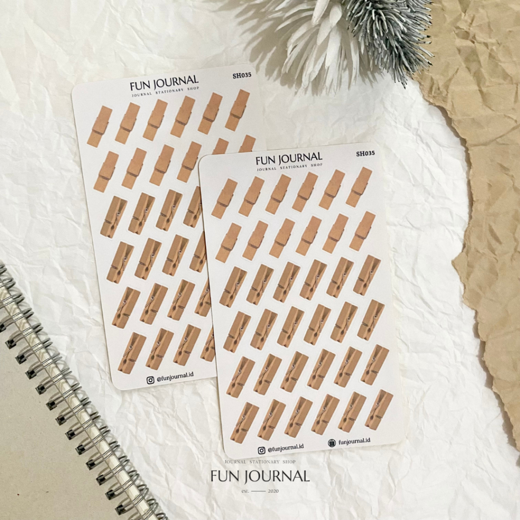 

WOODEN PIN STICKER STIKER SHEET UNTUK JOURNAL JURNAL SCRAPBOOK DIY BUJO