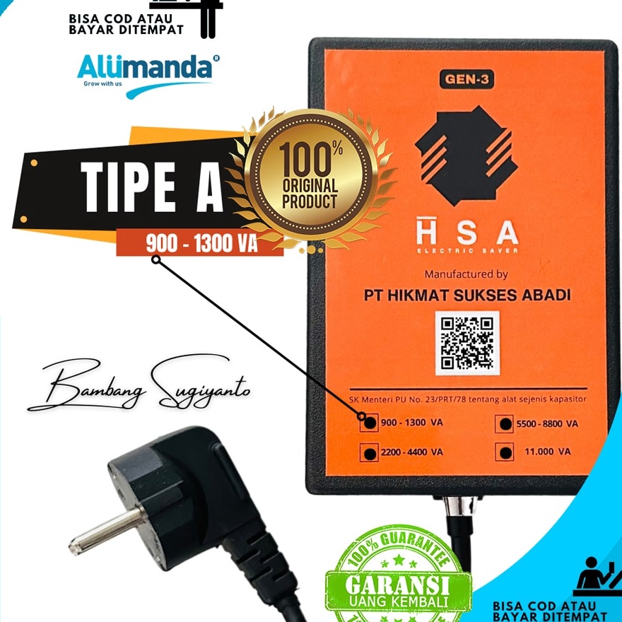 KI3 PENGHEMAT LISTRIK TERBAIK  TERLARIS PENGHEMAT DAYA LISTRIK TIPE A 9  13 WATT ANDODA HSA ELECTRIC