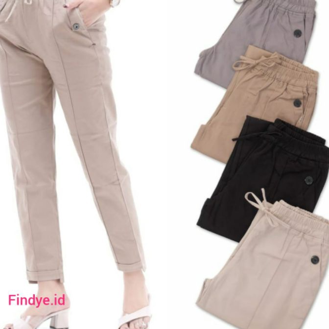 KF7 CELANA BAGGY PANTS COMBED STRETCH DIAMOND JUMBO  CELANA WANITA 6L7L8L